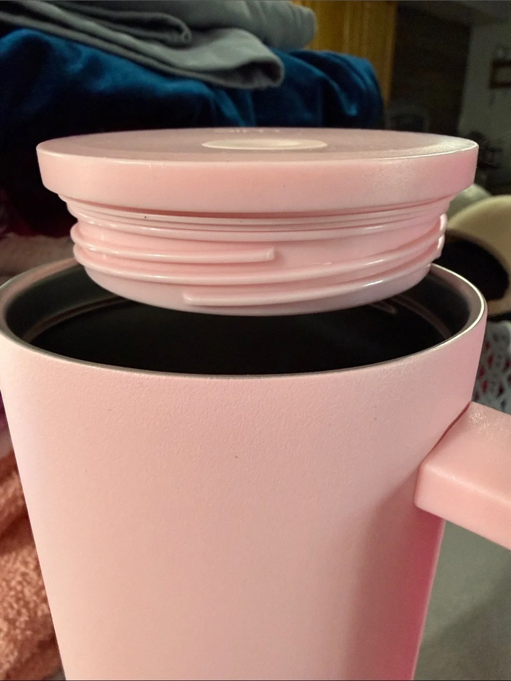 Slim Matte Insulated Travel Mugs with Handle - Pink & Hot Pink (Set of 2)
